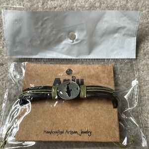 Nwt Anju handcrafted, leather and twine shark bracelet